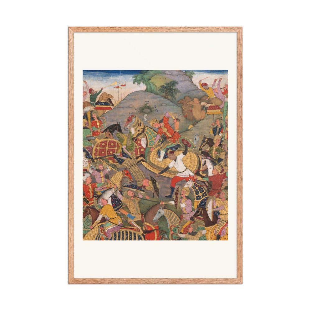 Battle between Manuchihr and — Restored Mughal Wall Art — view 8