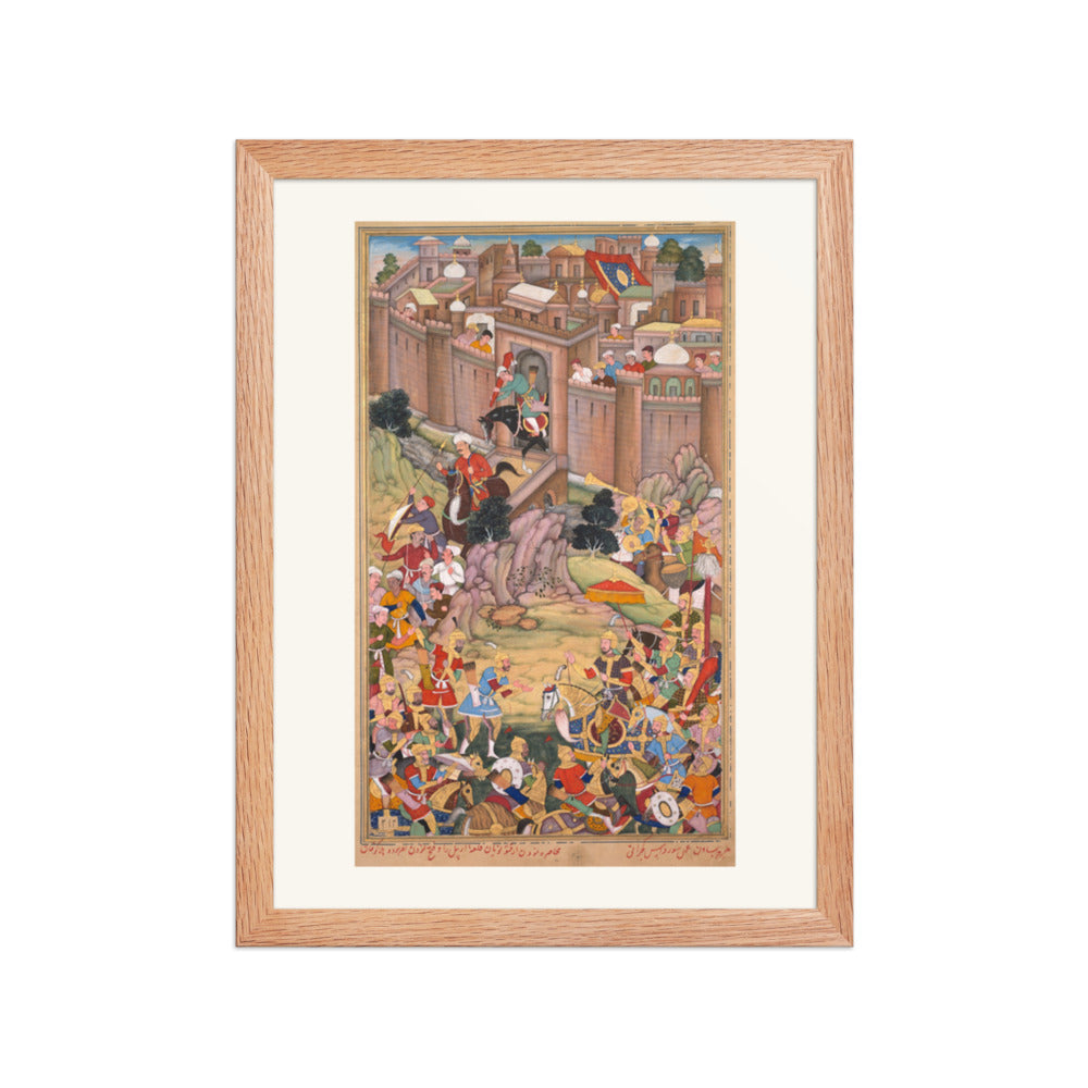 The Siege of Arbela, by Basavana — Chingiz-nama | Restored Mughal Wall Art — view 4
