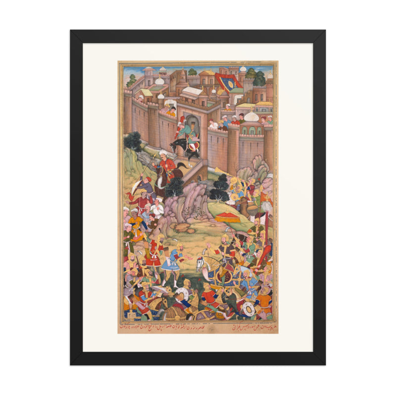 The Siege of Arbela, by Basavana — Chingiz-nama | Restored Mughal Wall Art