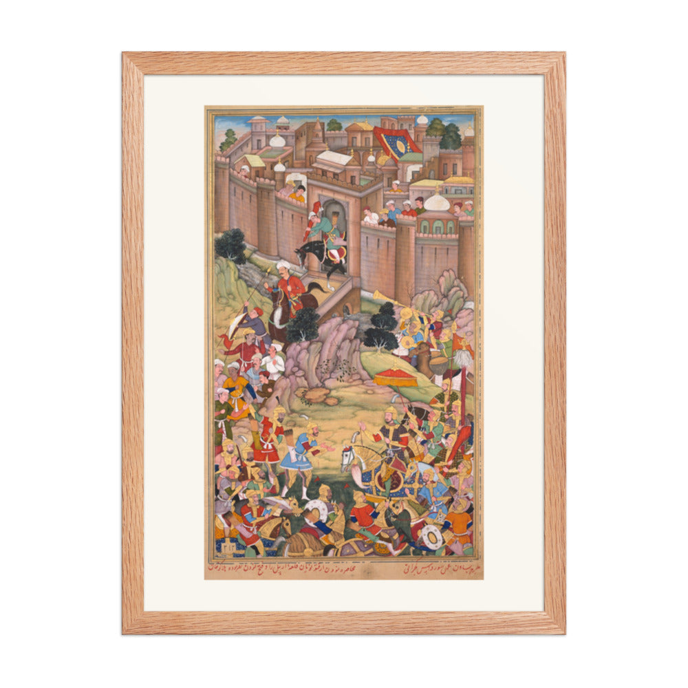 The Siege of Arbela, by Basavana — Chingiz-nama | Restored Mughal Wall Art — view 3