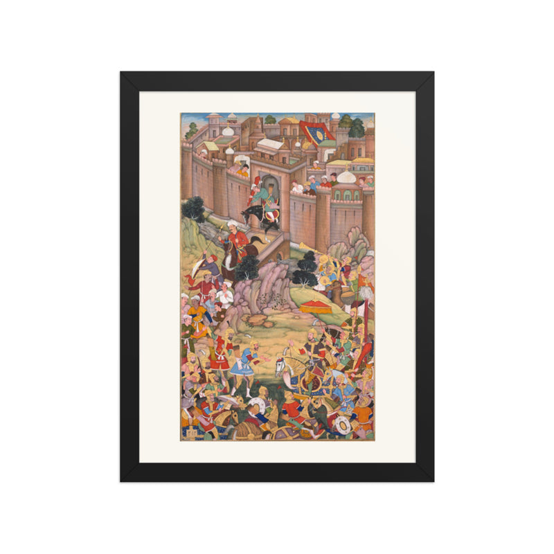 The Siege of Arbela, by Basavana — Chingiz-nama | Restored Mughal Wall Art