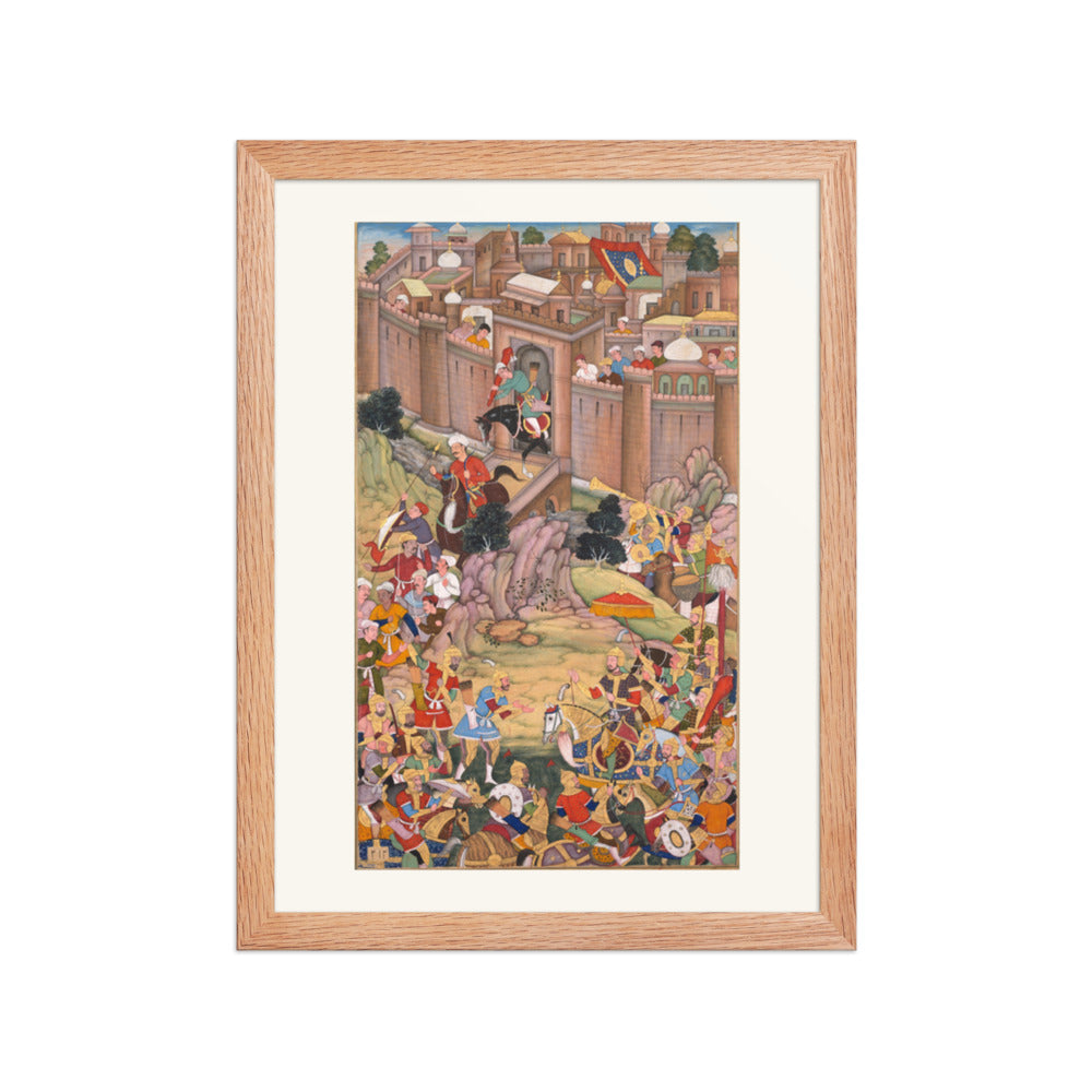 The Siege of Arbela, by Basavana — Chingiz-nama | Restored Mughal Wall Art — view 2