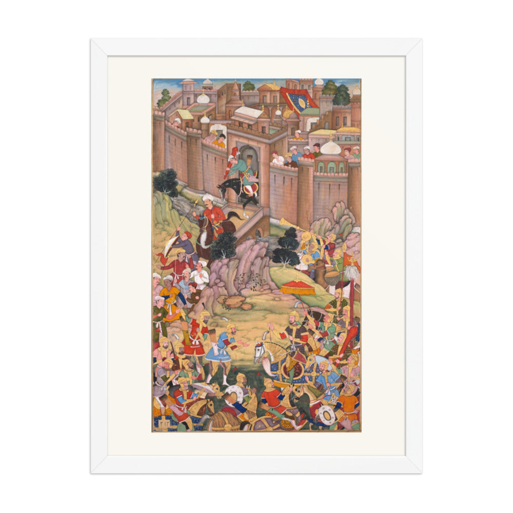 The Siege of Arbela, by Basavana — Chingiz-nama | Restored Mughal Wall Art — view 6