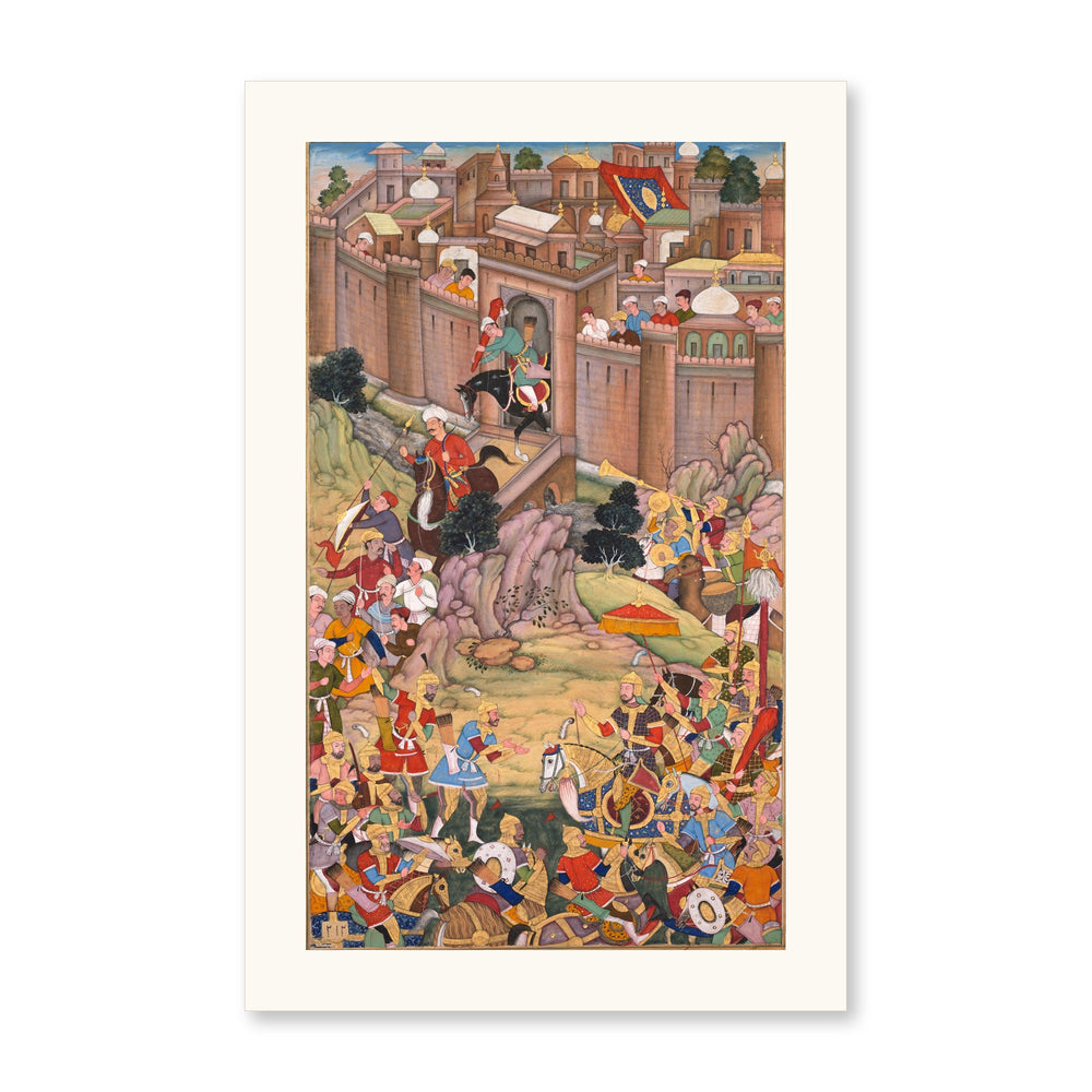 The Siege of Arbela, by Basavana — Chingiz-nama | Restored Mughal Wall Art — view 10