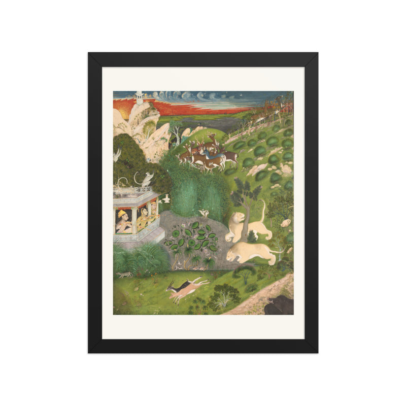 Royal women shooting from a pavilion — Restored Rajput Wall Art