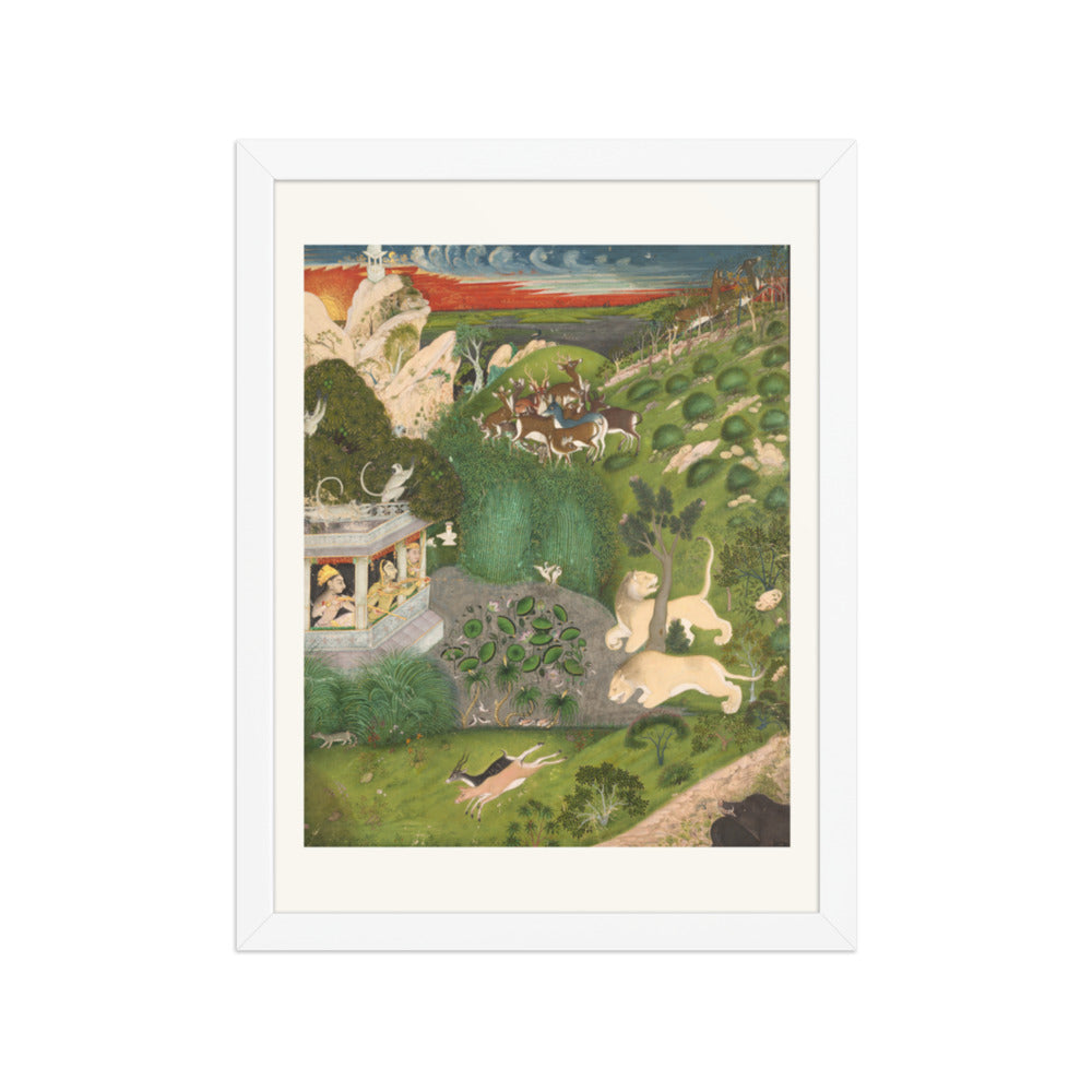 Royal women shooting from a pavilion — Restored Rajput Wall Art — view 3