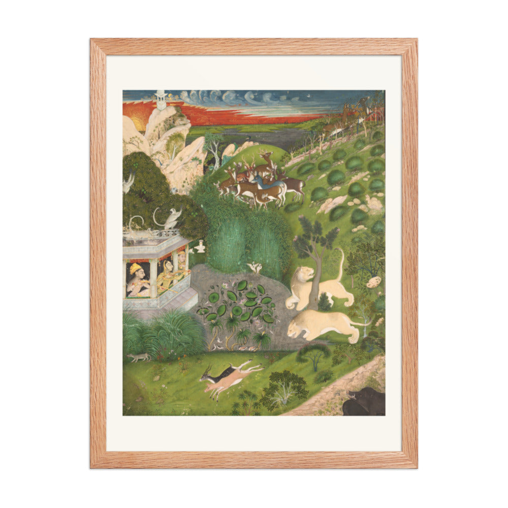 Royal women shooting from a pavilion — Restored Rajput Wall Art — view 5