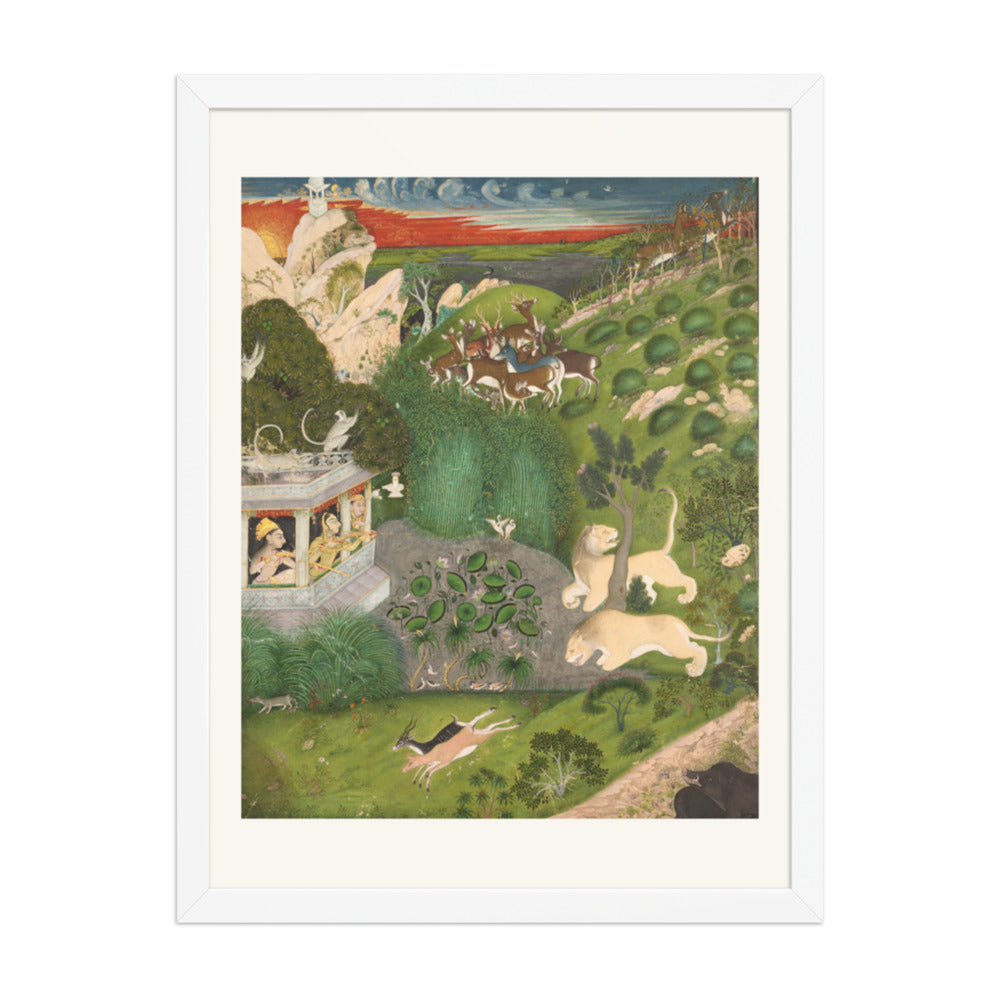 Royal women shooting from a pavilion — Restored Rajput Wall Art — view 6