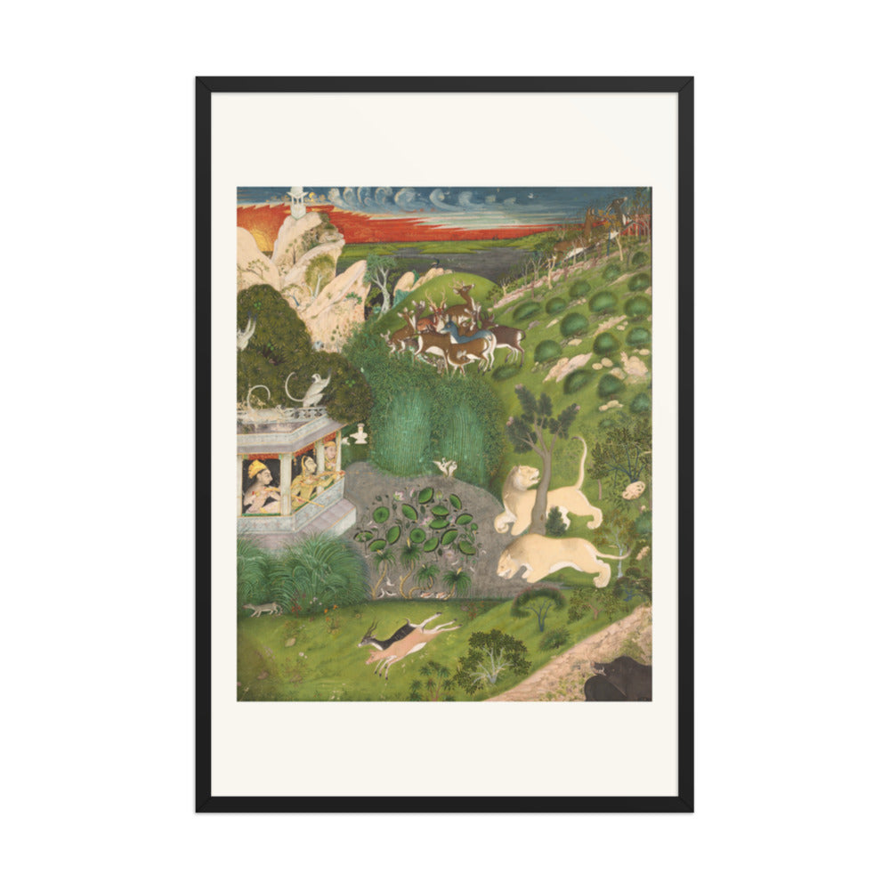Royal women shooting from a pavilion — Restored Rajput Wall Art — view 7