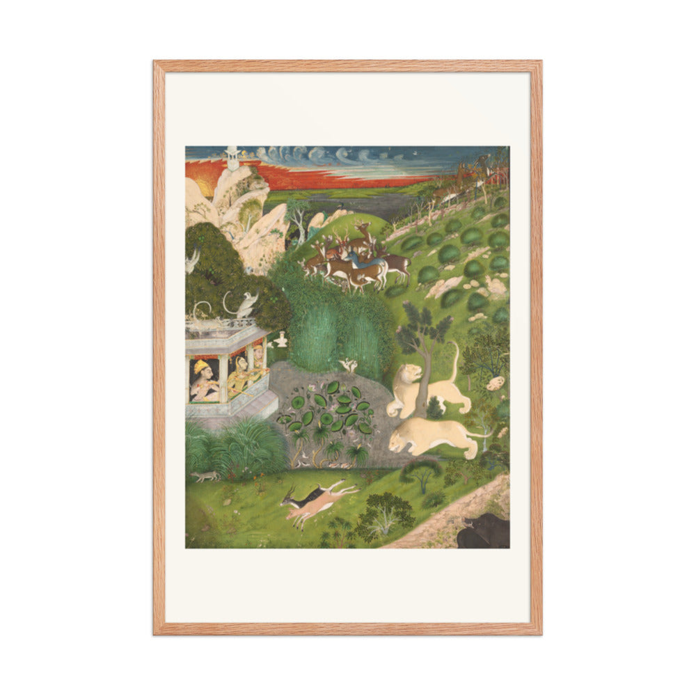 Royal women shooting from a pavilion — Restored Rajput Wall Art — view 8