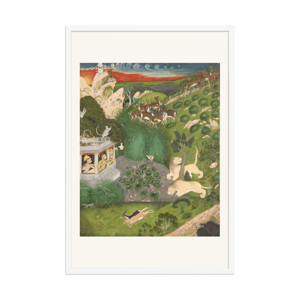Royal women shooting from a pavilion — Restored Rajput Wall Art — view 9