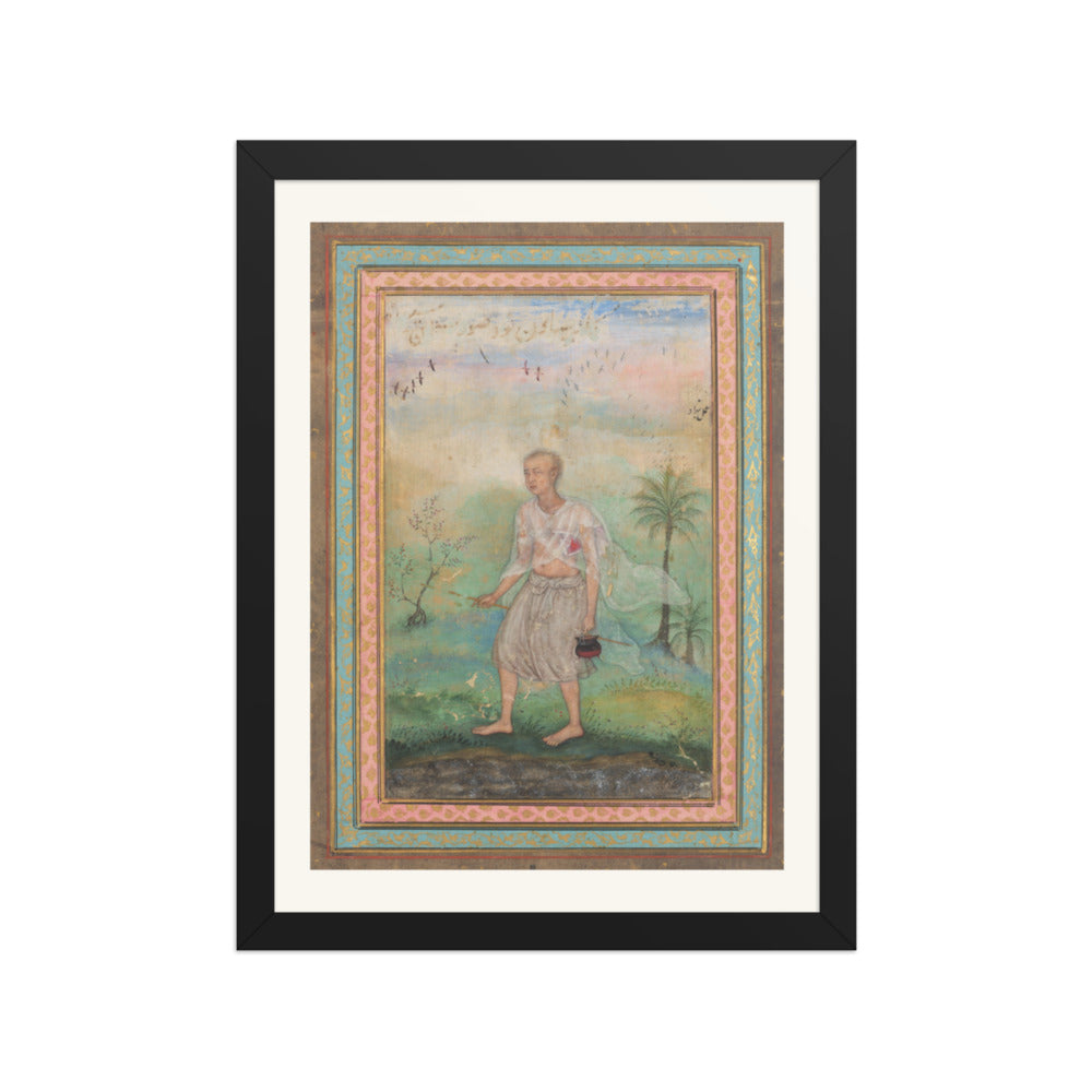 Jain Ascetic Walking Along a Riverbank, by Basavana | Restored Mughal Wall Art — view 2