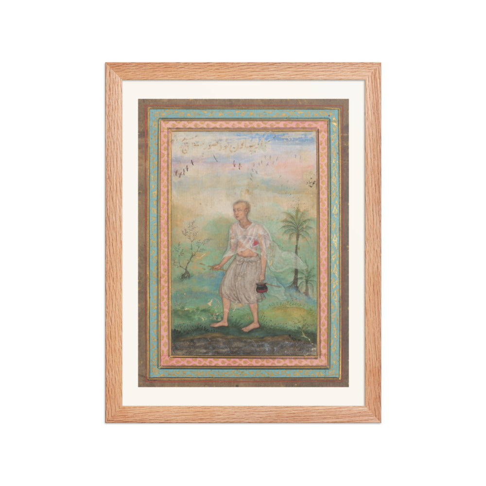 Jain Ascetic Walking Along a Riverbank, by Basavana | Restored Mughal Wall Art — view 4