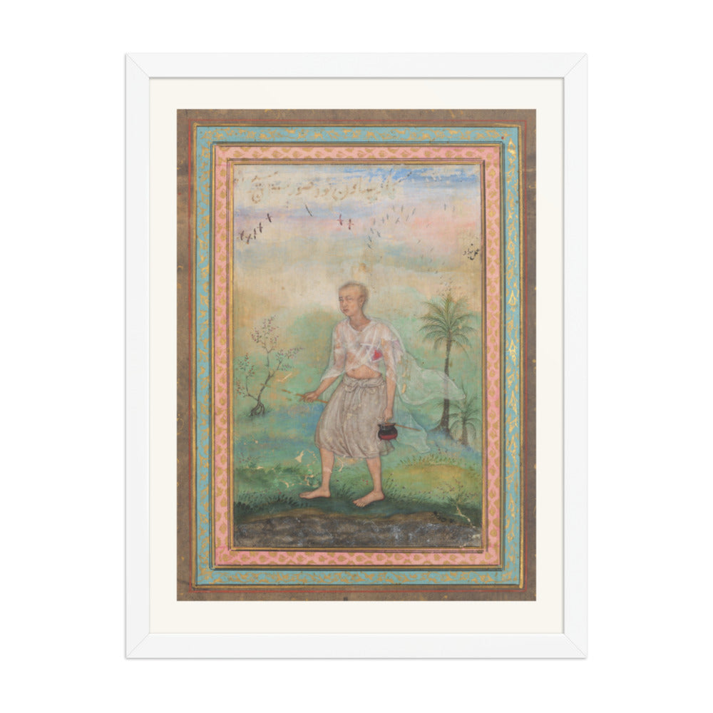 Jain Ascetic Walking Along a Riverbank, by Basavana | Restored Mughal Wall Art — view 5