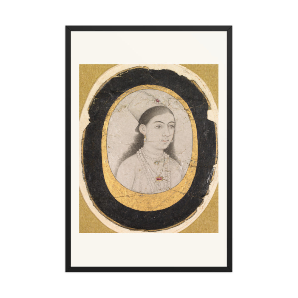 Jewel Portrait of a Young Girl — Restored Mughal Wall Art — view 10