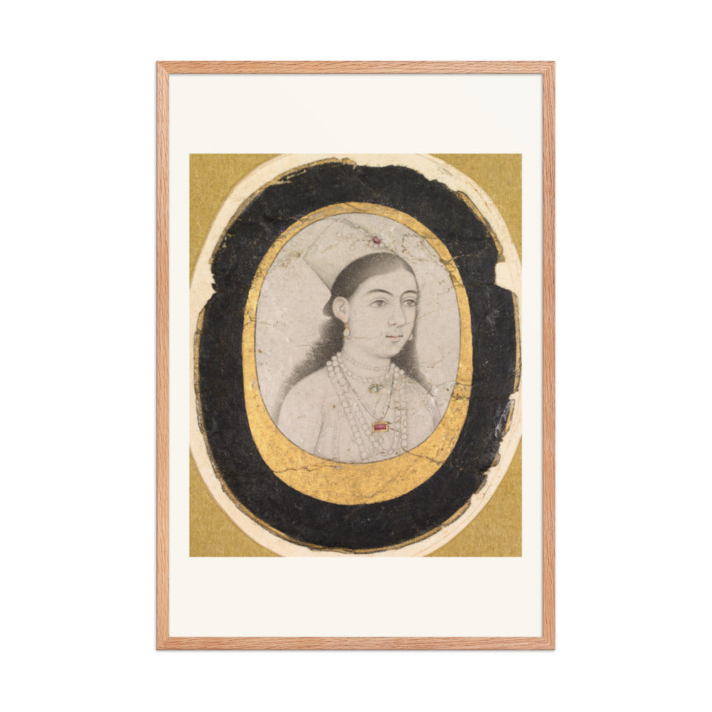 Jewel Portrait of a Young Girl — Restored Mughal Wall Art — view 11