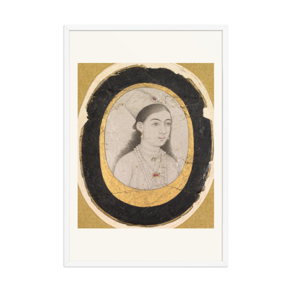 Jewel Portrait of a Young Girl — Restored Mughal Wall Art — view 12