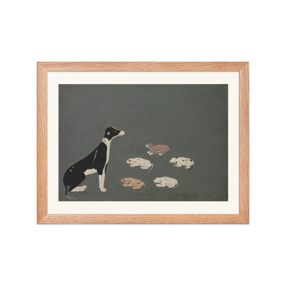 Dog with pups — Restored Rajput Wall Art — view 2