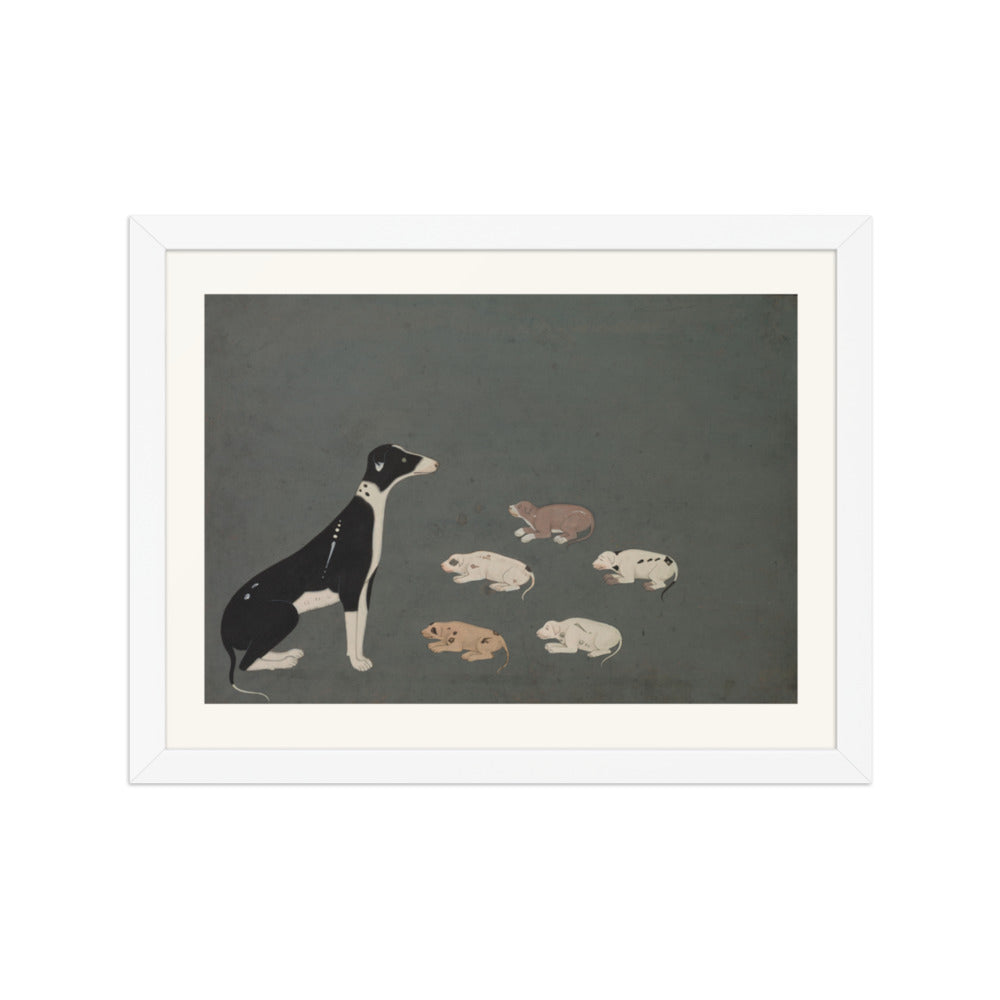Dog with pups — Restored Rajput Wall Art — view 3