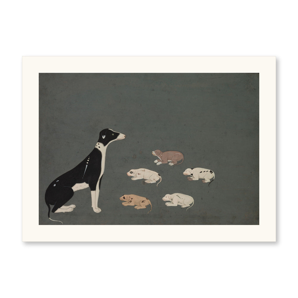 Dog with pups — Restored Rajput Wall Art — view 7