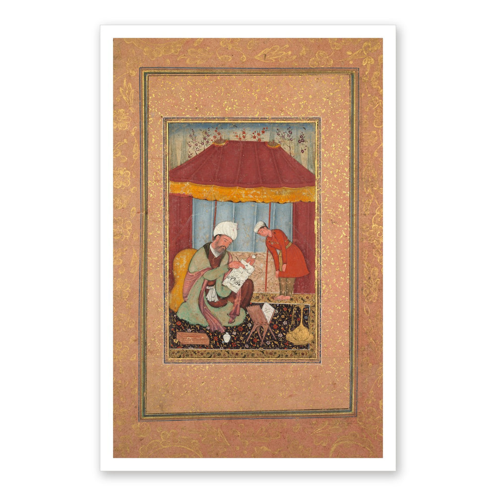Teacher with his Pupil — Restored Mughal Wall Art — view 7