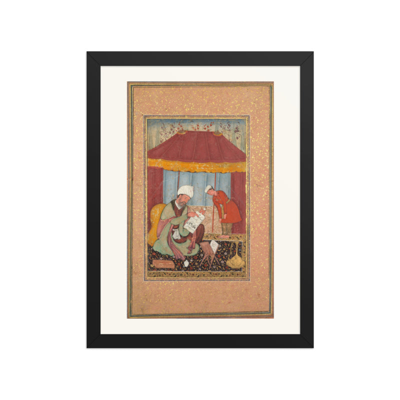 Teacher with his Pupil — Restored Mughal Wall Art