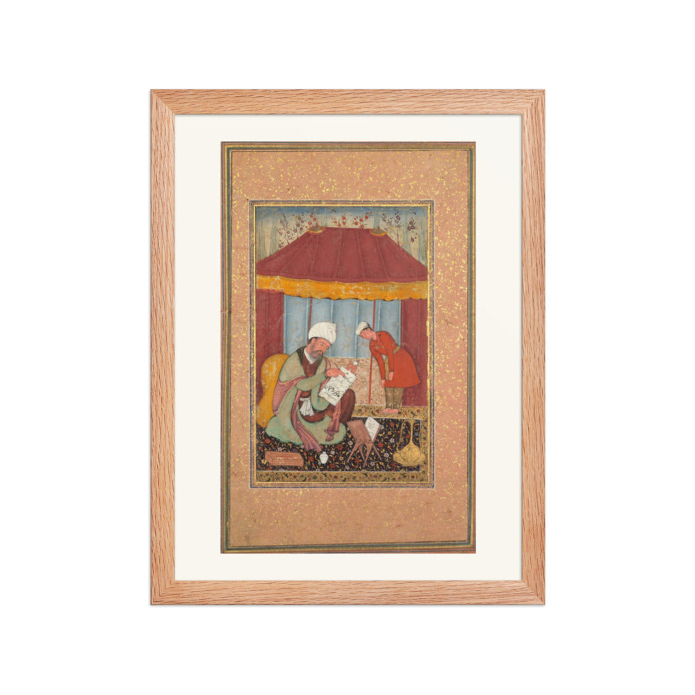 Teacher with his Pupil — Restored Mughal Wall Art — view 2