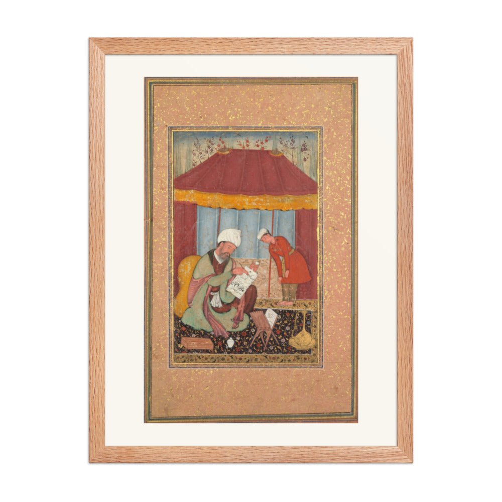 Teacher with his Pupil — Restored Mughal Wall Art — view 5