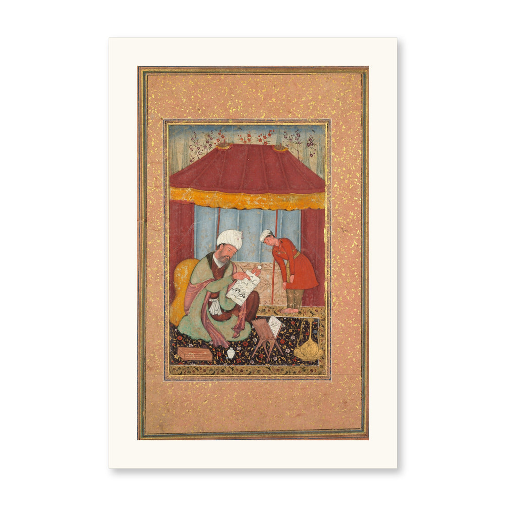 Teacher with his Pupil — Restored Mughal Wall Art — view 7