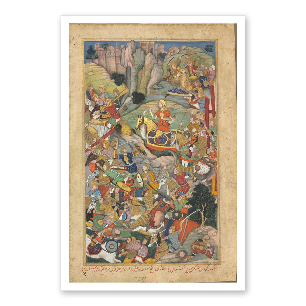 Humayun Defeating the Afghans, from an Akbar-nama — Restored Mughal Wall Art — view 7