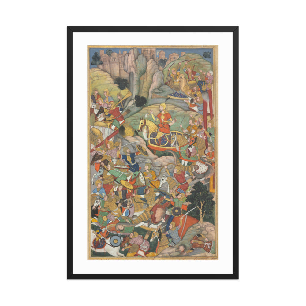 Humayun Defeating the Afghans, from an Akbar-nama — Restored Mughal Wall Art — view 16