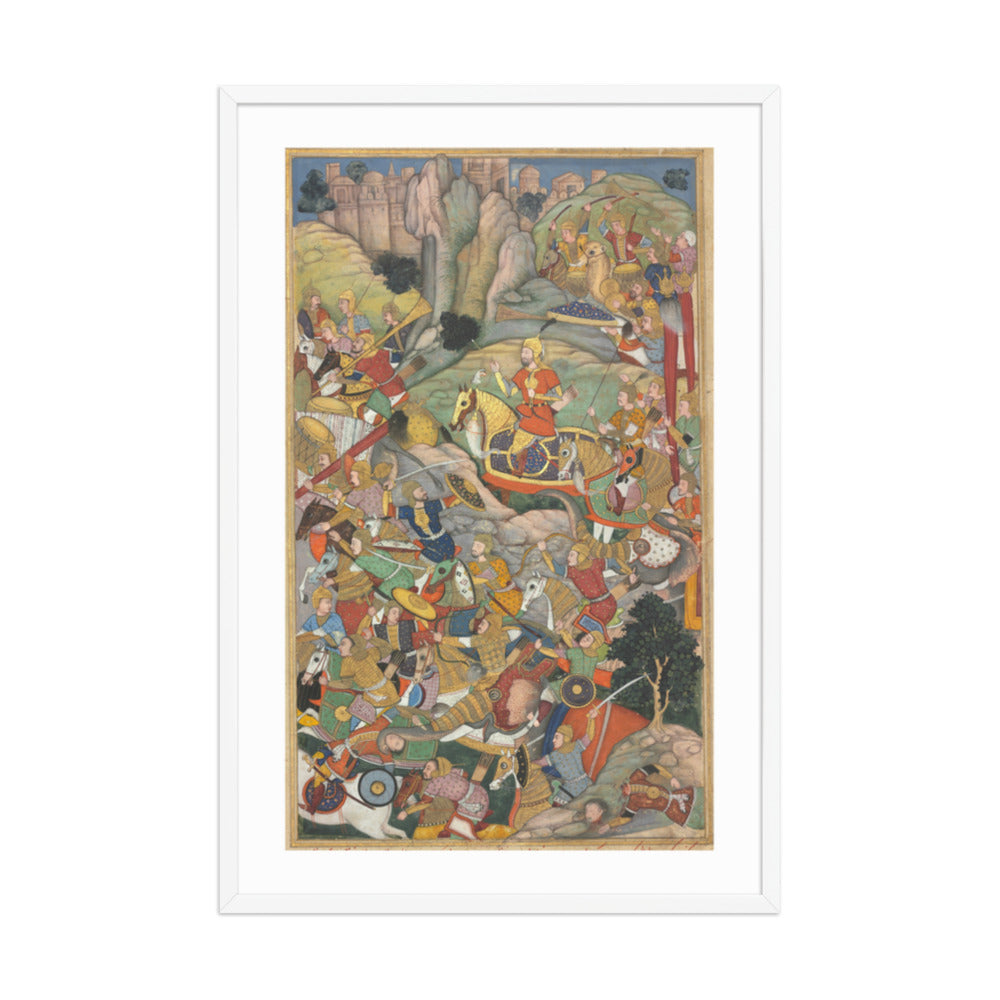 Humayun Defeating the Afghans, from an Akbar-nama — Restored Mughal Wall Art — view 18