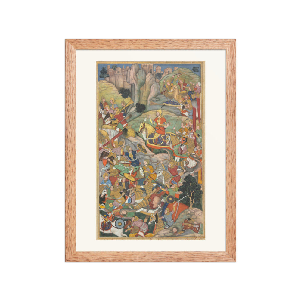 Humayun Defeating the Afghans, from an Akbar-nama — Restored Mughal Wall Art — view 2