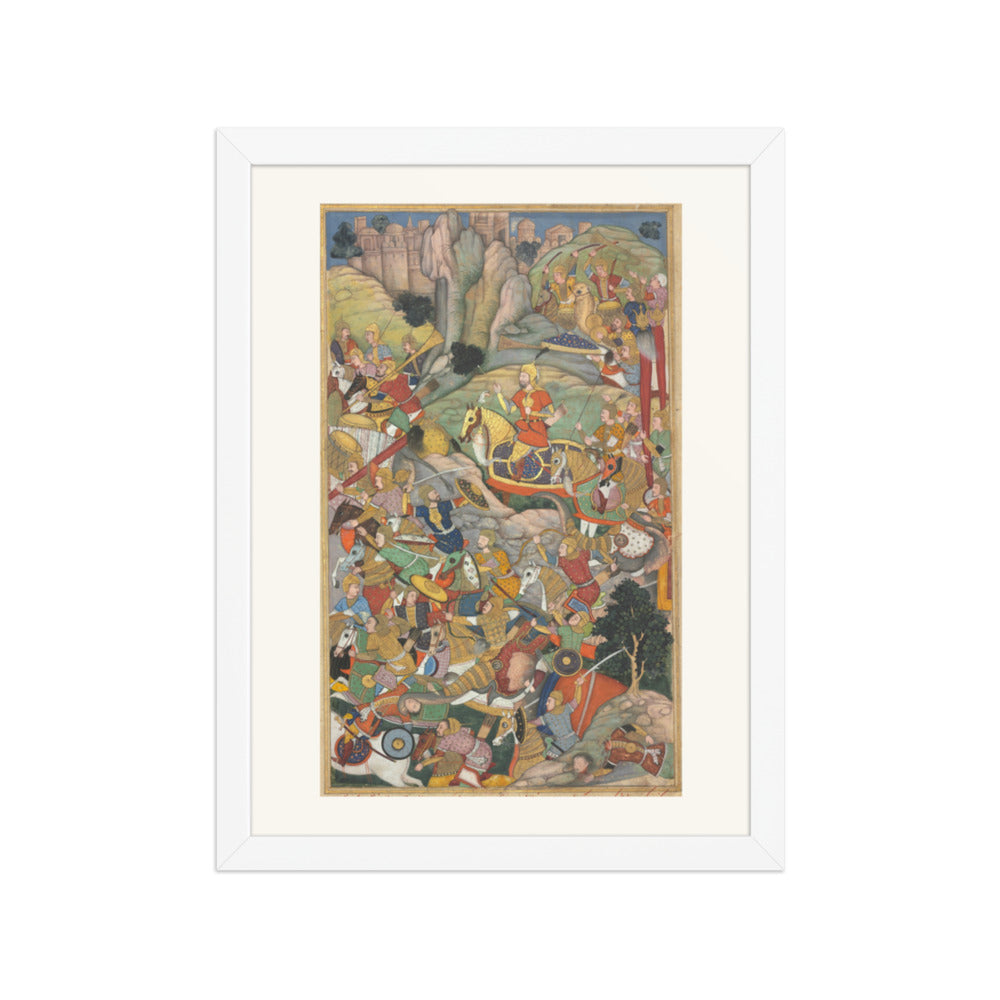 Humayun Defeating the Afghans, from an Akbar-nama — Restored Mughal Wall Art — view 3