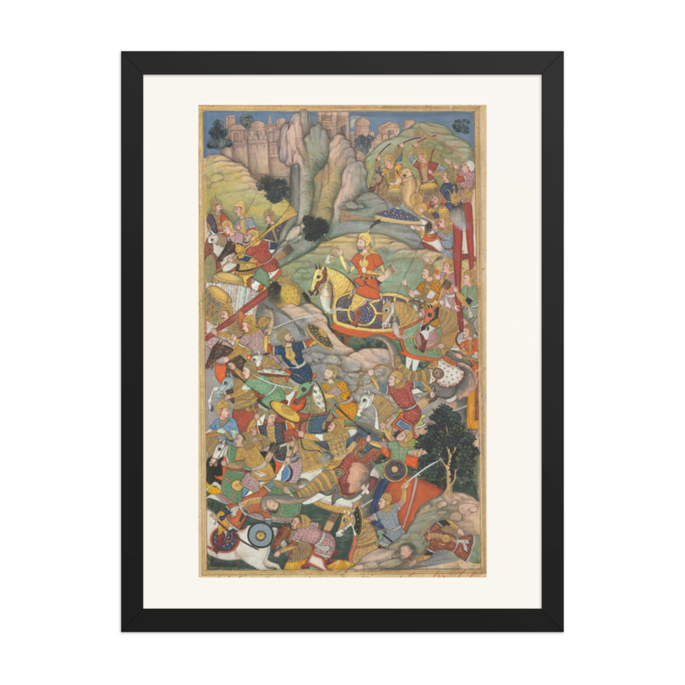 Humayun Defeating the Afghans, from an Akbar-nama — Restored Mughal Wall Art — view 4