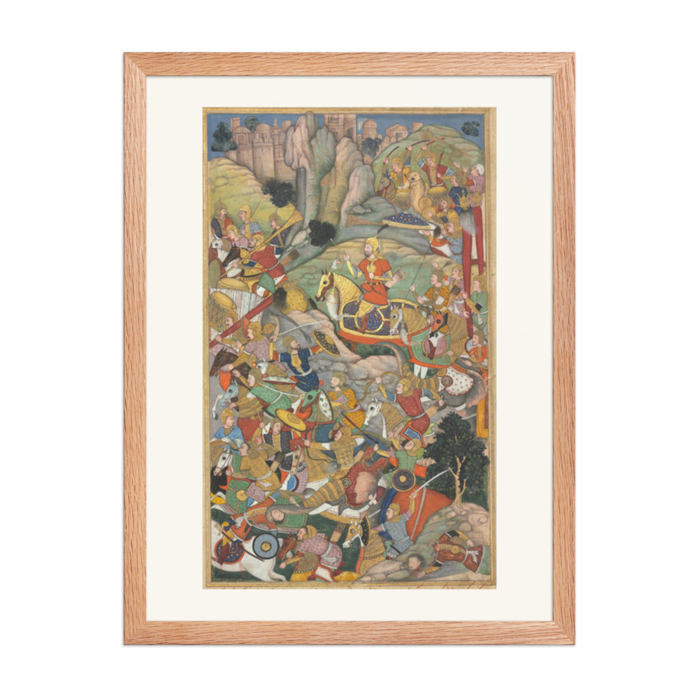 Humayun Defeating the Afghans, from an Akbar-nama — Restored Mughal Wall Art — view 5