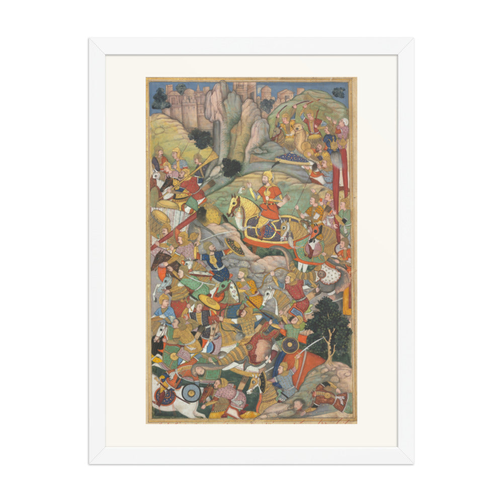 Humayun Defeating the Afghans, from an Akbar-nama — Restored Mughal Wall Art — view 6