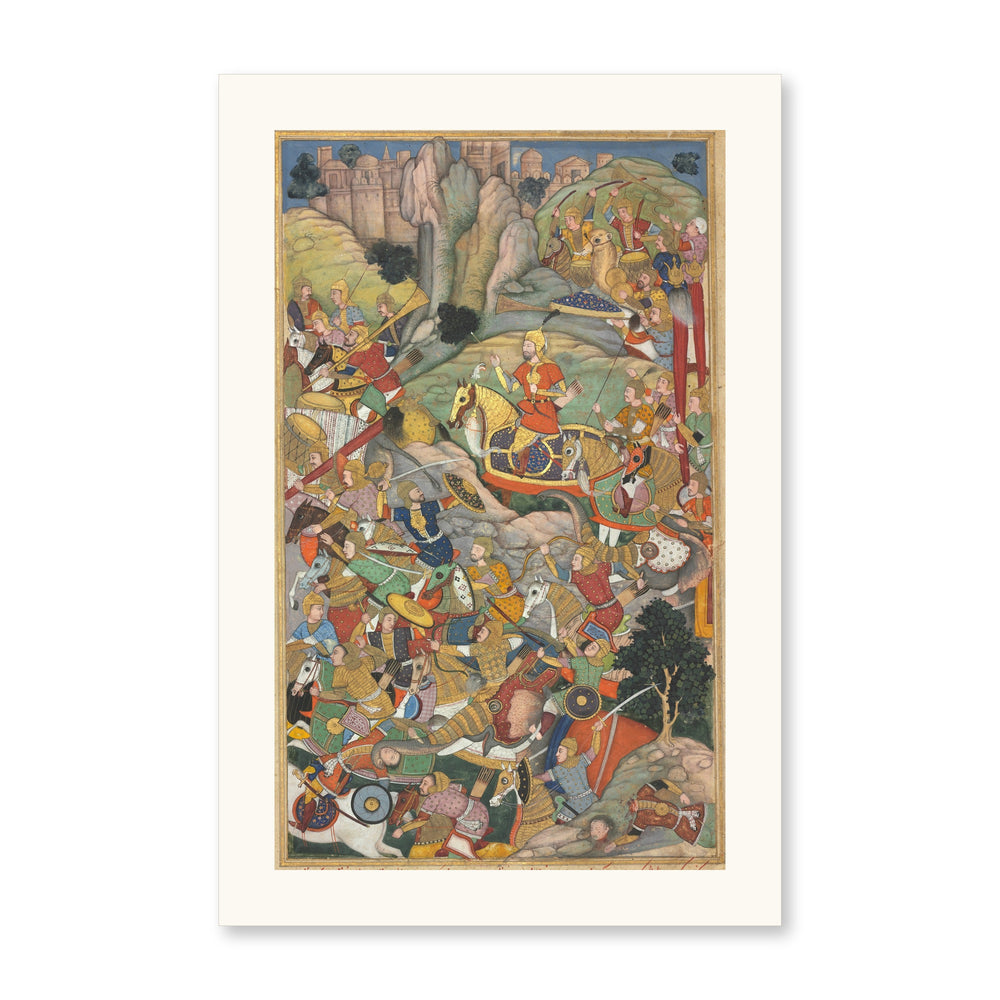 Humayun Defeating the Afghans, from an Akbar-nama — Restored Mughal Wall Art — view 7