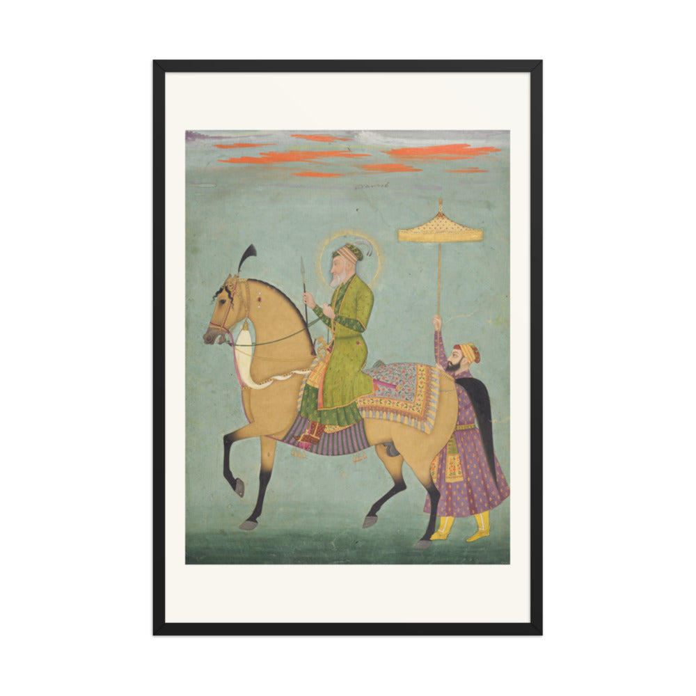 The Emperor Alamgir (reigned 1658–1707) on Horseback — Restored Mughal Wall Art — view 8