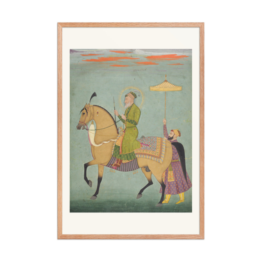 The Emperor Alamgir (reigned 1658–1707) on Horseback — Restored Mughal Wall Art — view 9