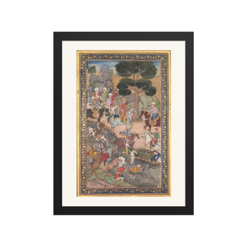 Babur meeting with Sultan Ali Mirza at the Kohik — Restored Mughal Wall Art