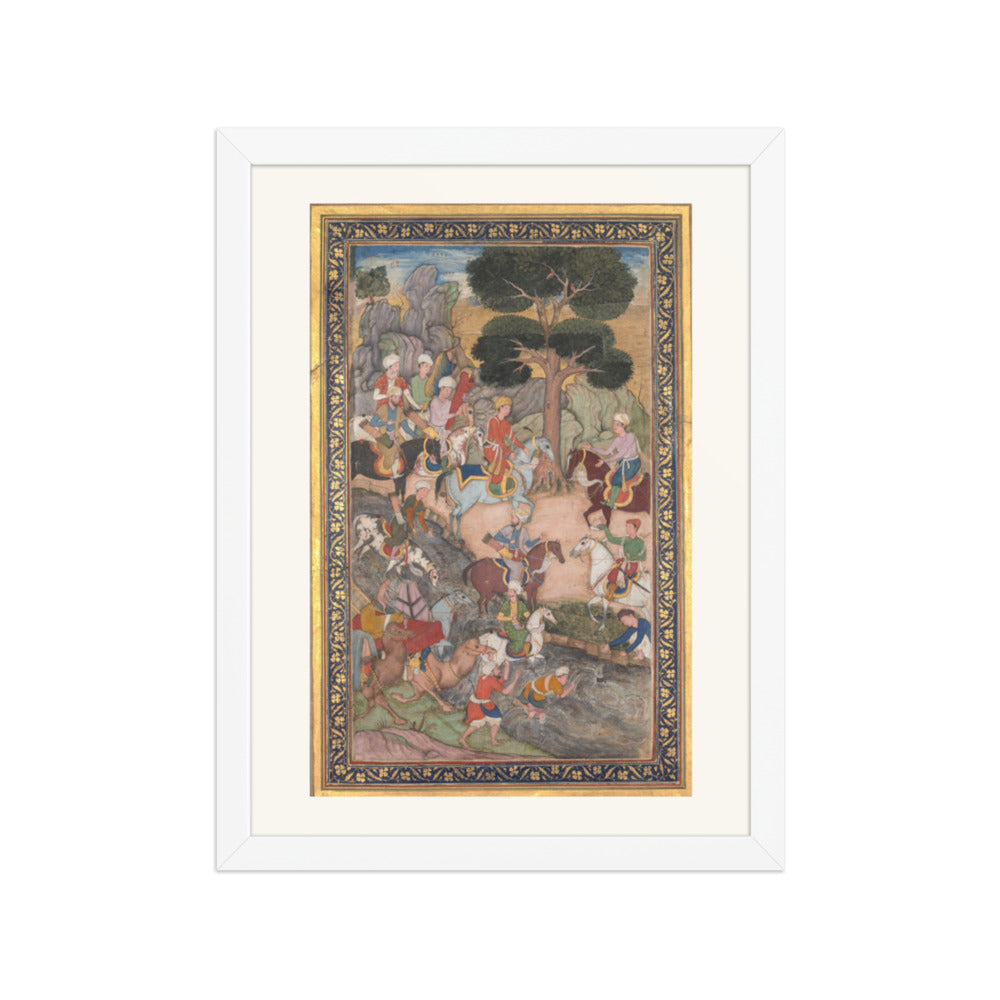 Babur meeting with Sultan Ali Mirza at the Kohik — Restored Mughal Wall Art — view 3