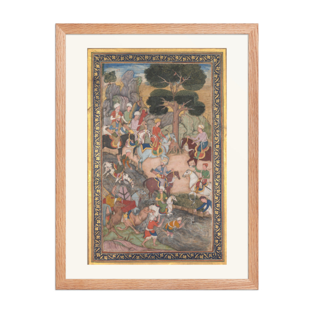 Babur meeting with Sultan Ali Mirza at the Kohik — Restored Mughal Wall Art — view 5