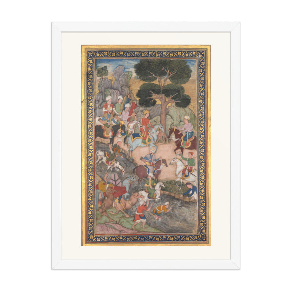 Babur meeting with Sultan Ali Mirza at the Kohik — Restored Mughal Wall Art — view 6