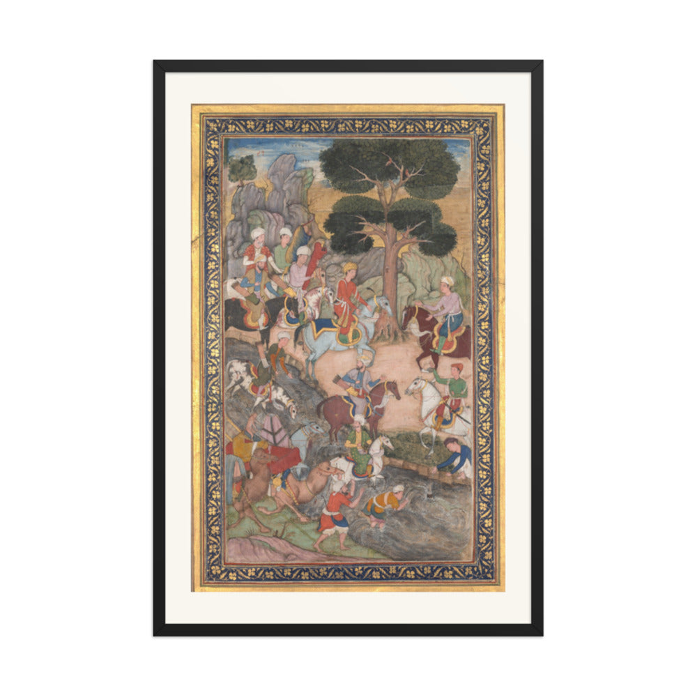 Babur meeting with Sultan Ali Mirza at the Kohik — Restored Mughal Wall Art — view 7