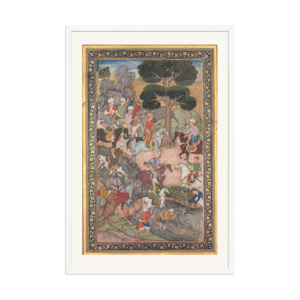 Babur meeting with Sultan Ali Mirza at the Kohik — Restored Mughal Wall Art — view 9