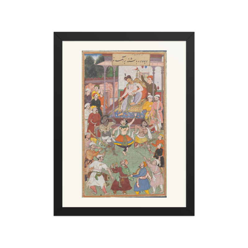Grotesque Dancers Performing — Restored Mughal Wall Art