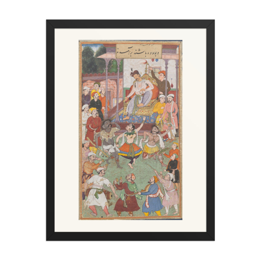 Grotesque Dancers Performing — Restored Mughal Wall Art — view 4