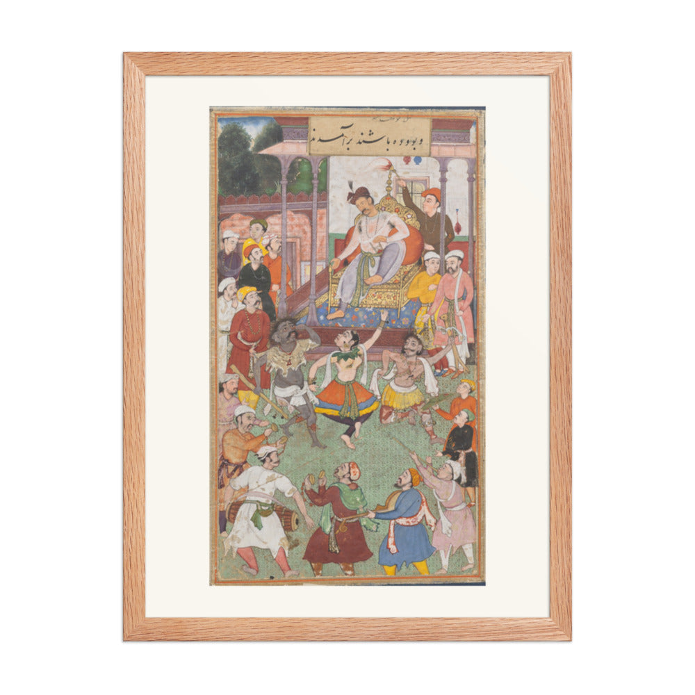 Grotesque Dancers Performing — Restored Mughal Wall Art — view 5