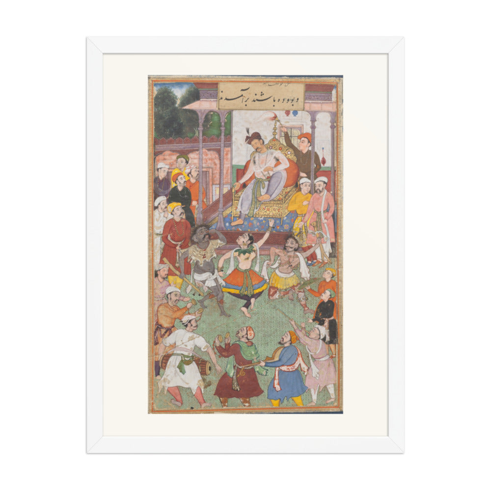 Grotesque Dancers Performing — Restored Mughal Wall Art — view 6